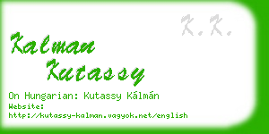 kalman kutassy business card