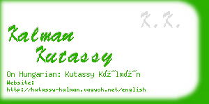 kalman kutassy business card